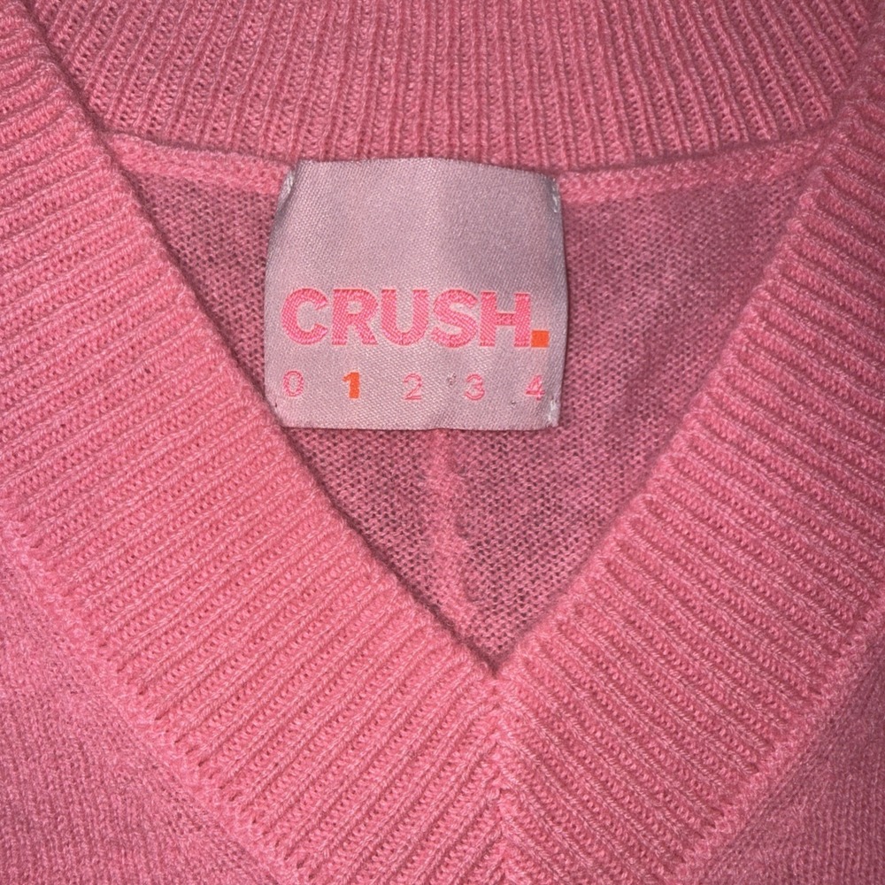 Crush Malibu Cashmere Sweater in Cosmo Pink  V-neck Women's Size Small - Picture 6 of 10